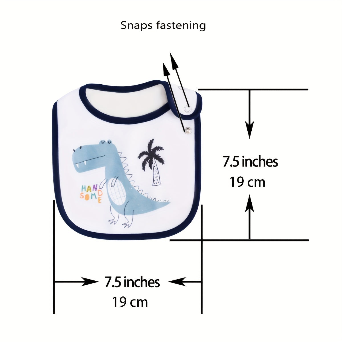 Set of 6 Waterproof Kids Bibs with Adjustable Snap Closure for Boys and Girls