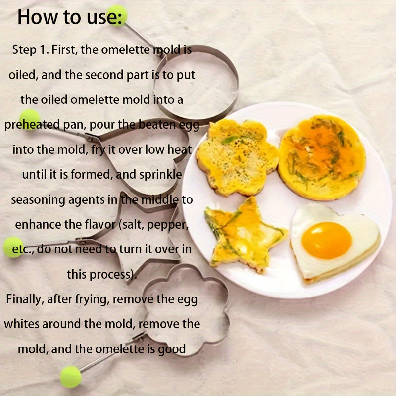 Stainless Steel Love-Shaped Omelette Maker and Food Crafting Tool