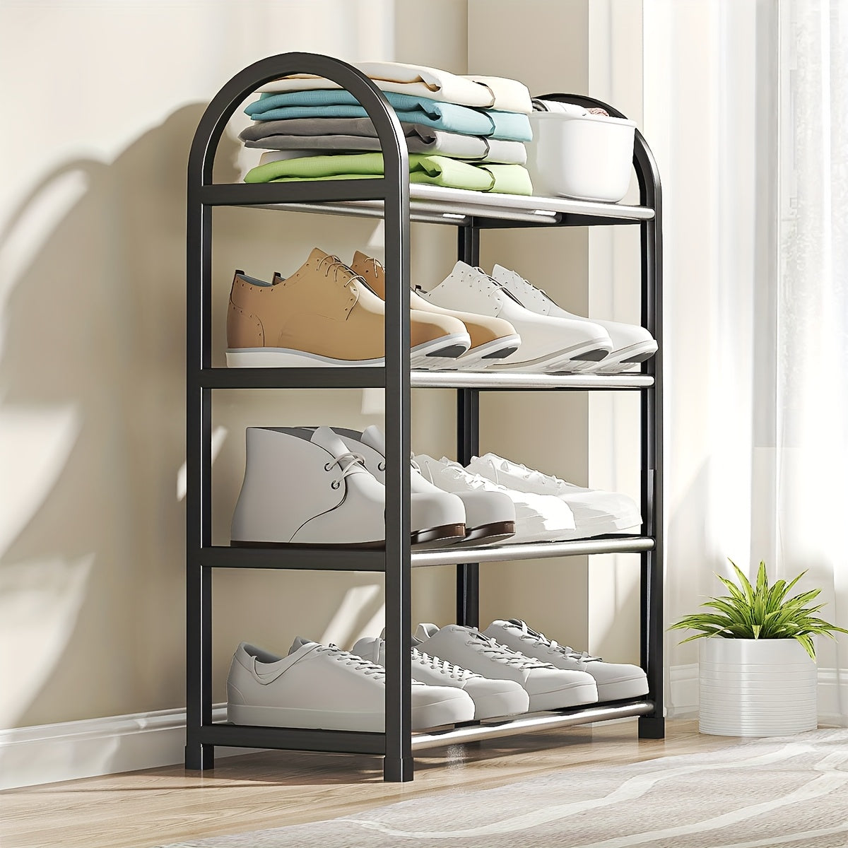 Durable Multi-Layer Shoe Rack Dust-Free Spacious Organizer for Home Dormitory