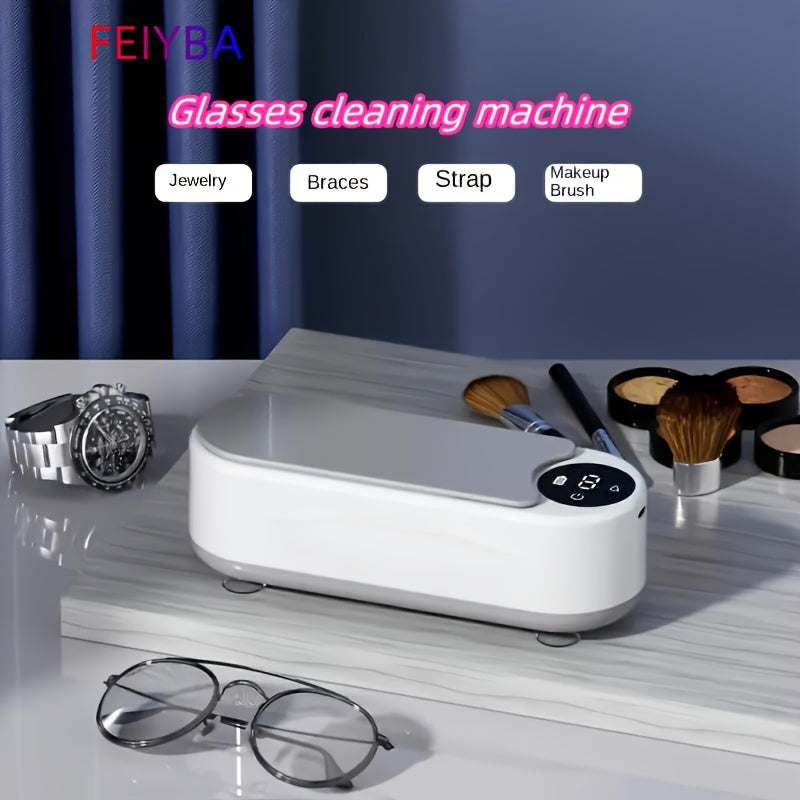 USB Rechargeable Glasses and Jewelry Cleaner Machine with Type-C Charging 200mAh Battery
