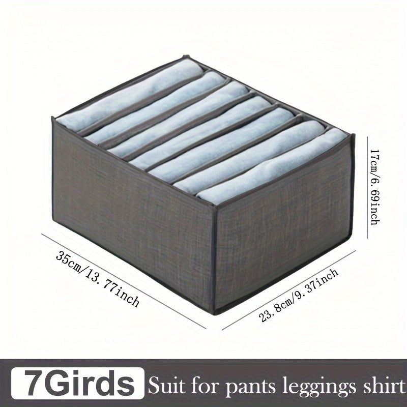 Grey Fabric Storage Box with Compartments for Teens and Adults