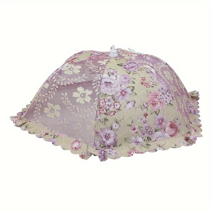 Foldable Floral Food Cover with Large Capacity, Rectangular and Round Mesh Dust Fly Protection