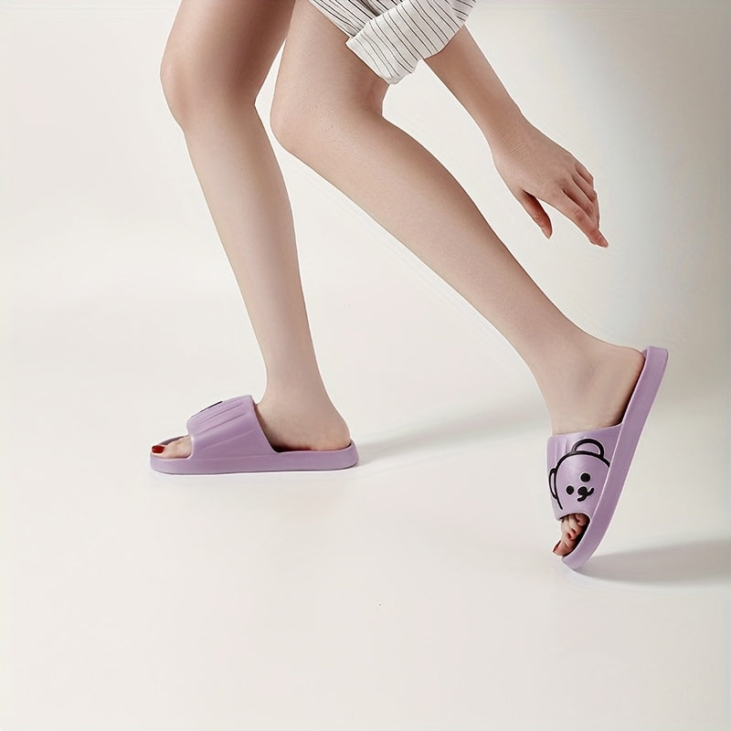 Women’s Eva Bear Design Slippers Non-Slip Indoor Outdoor Shoes Pink White