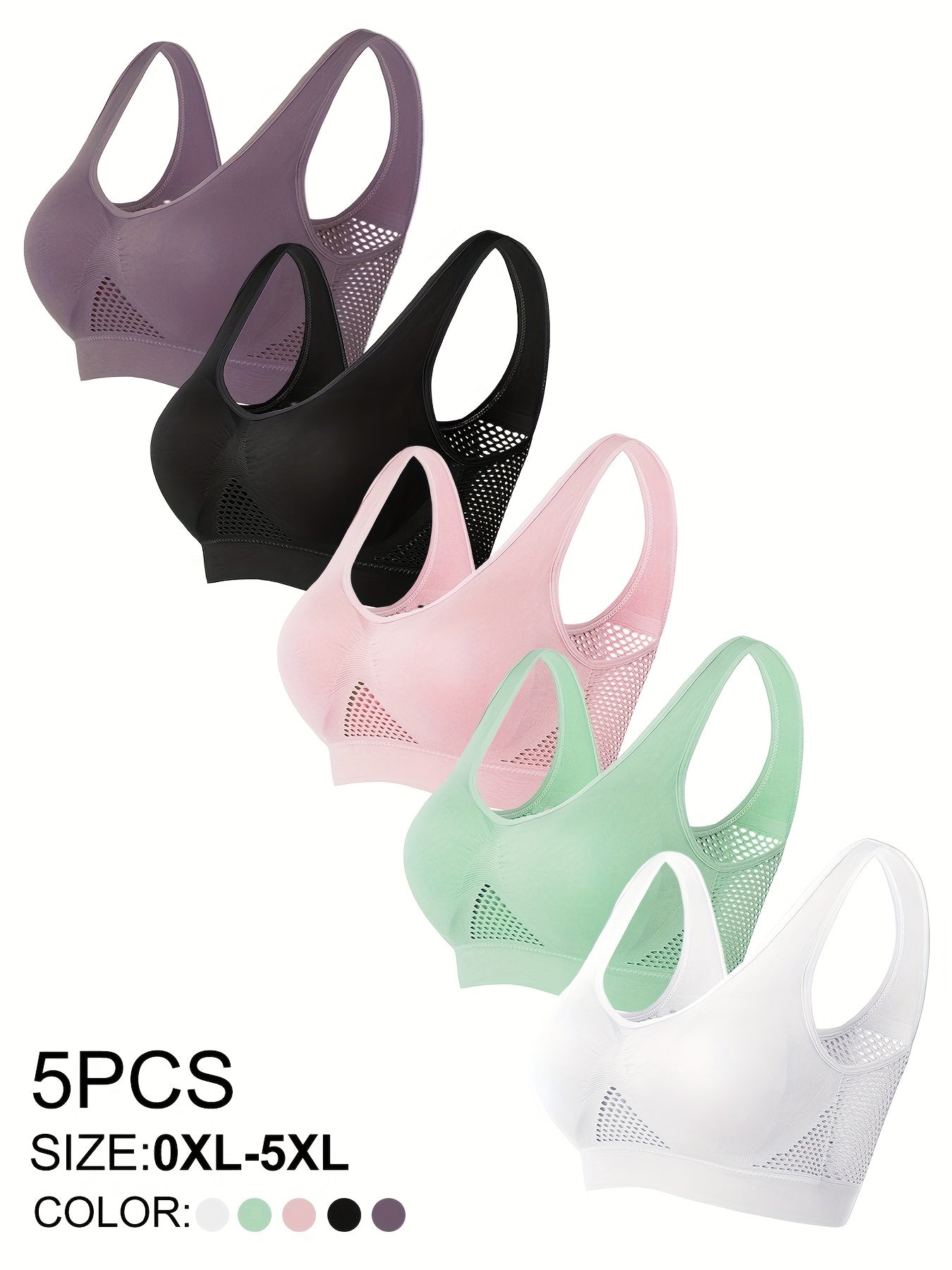 Women's Sports Bras Set Mesh Breathable High Elasticity Yoga Running Vest