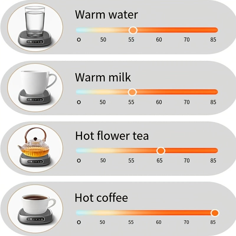 Tinch qizib ketadigan qahva stakani vaqti bilan, USB suv qaynatuvchi plita, shaffof dizayn