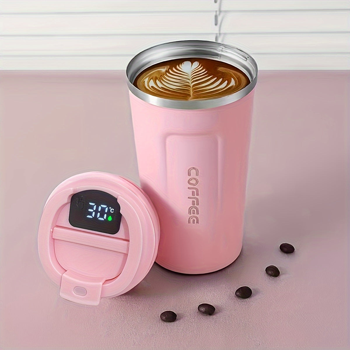 17oz Stainless Steel Insulated Coffee Mug with Temperature Display for Hot Cold Drinks