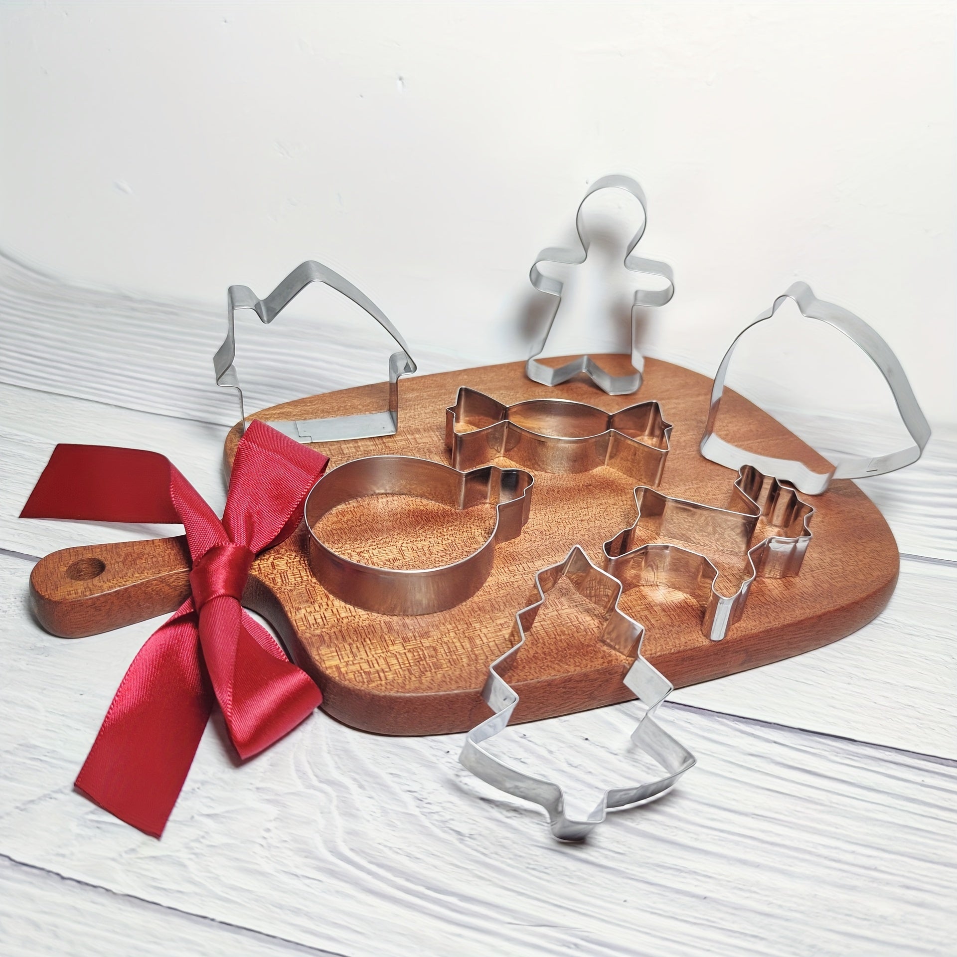 Set of 12 Stainless Steel Christmas Cookie Cutters for Holiday Baking