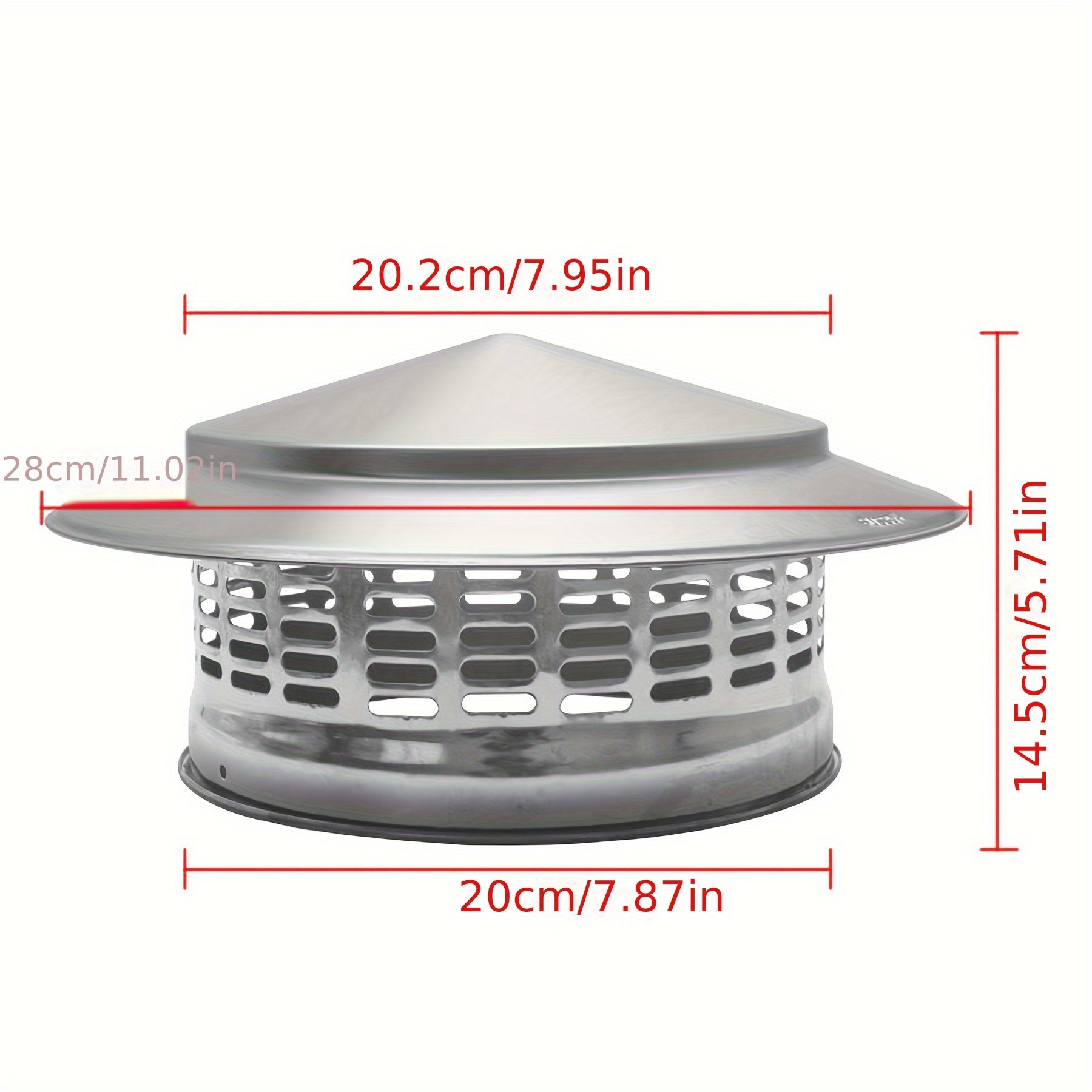 8-Inch Stainless Steel Chimney Cap Waterproof Rust-Resistant Bird Leaf Guard