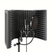High-Density Foam Sound Absorption Panel for Noise Reduction and Vocal Recording Black