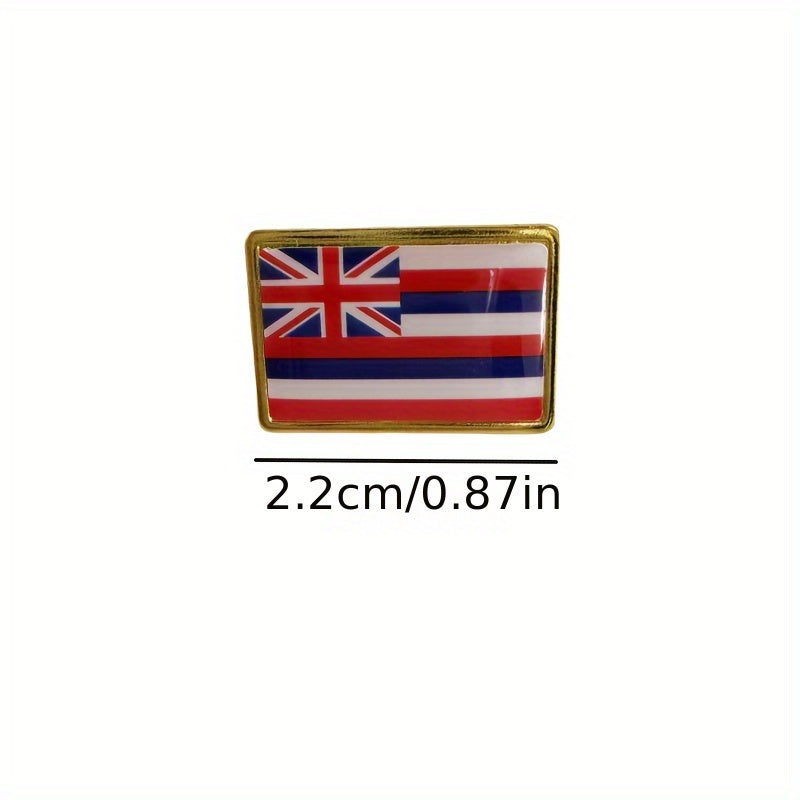 Set of 20 Vintage-Inspired Alloy Hawaii State Flag Square Lapel Pins