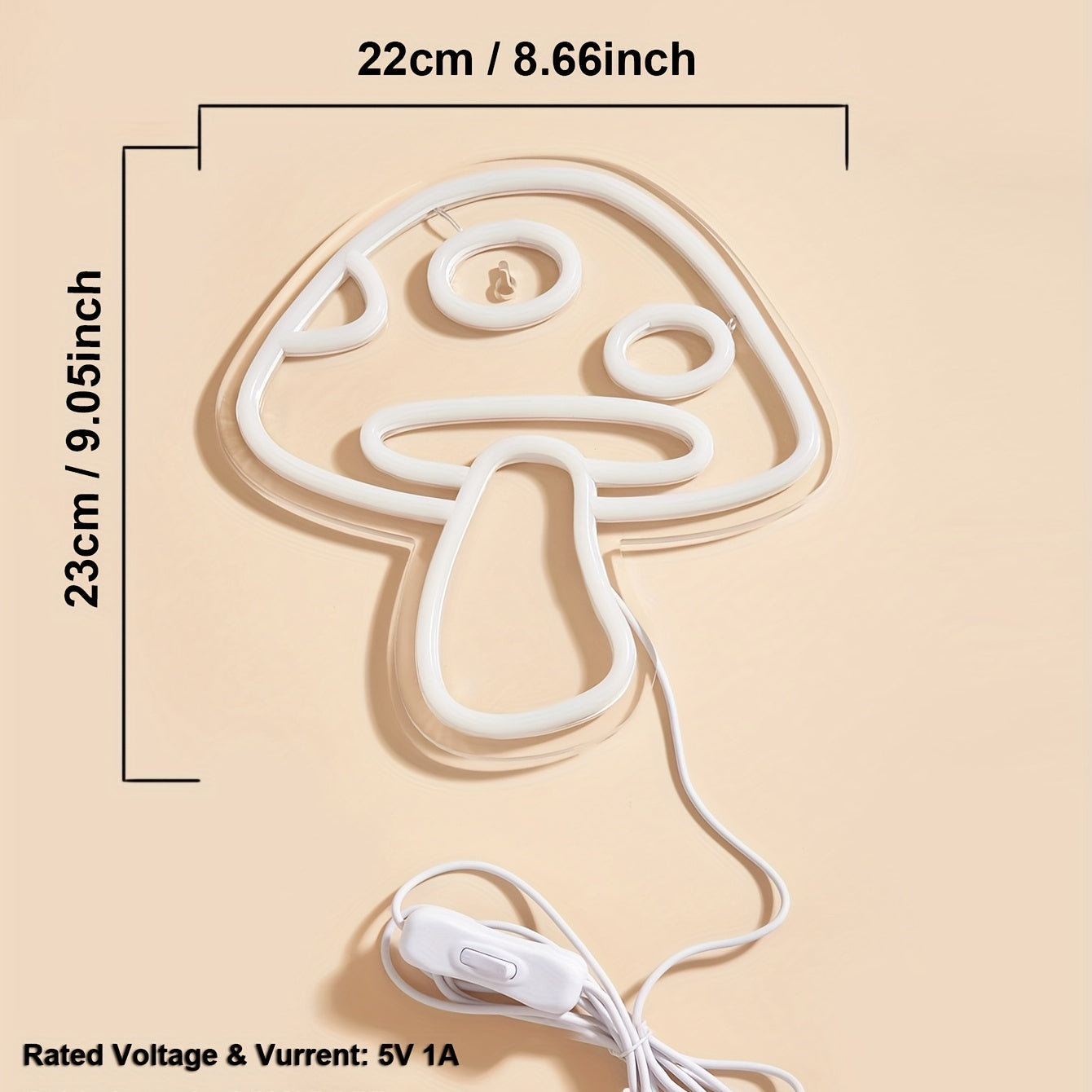 LED Neon Sign Mushroom Light for Game Room Bedroom Decor