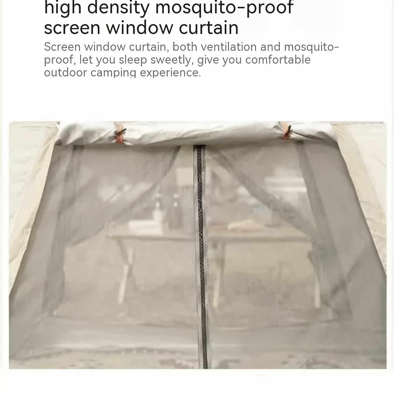 8-Person Family Camping Tent with Canopy Mosquito Net Windproof All-Season Beige UV Protection