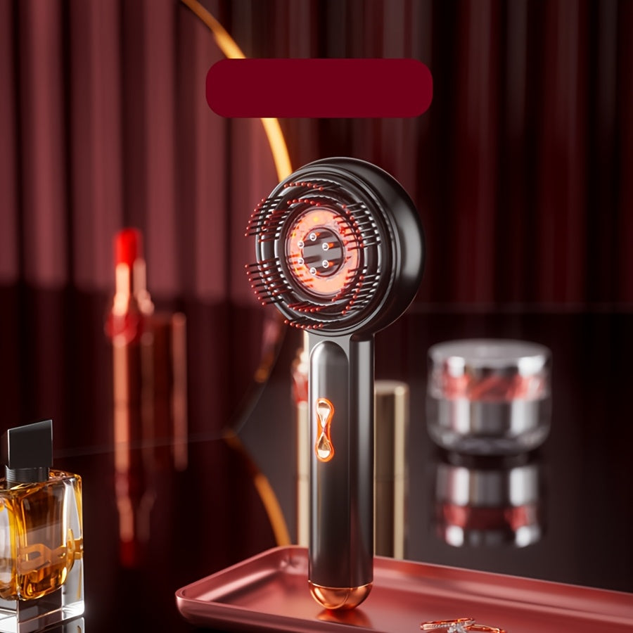 USB Rechargeable Scalp Massager Comb with Essential Oil Applicator, 3 Vibration Modes