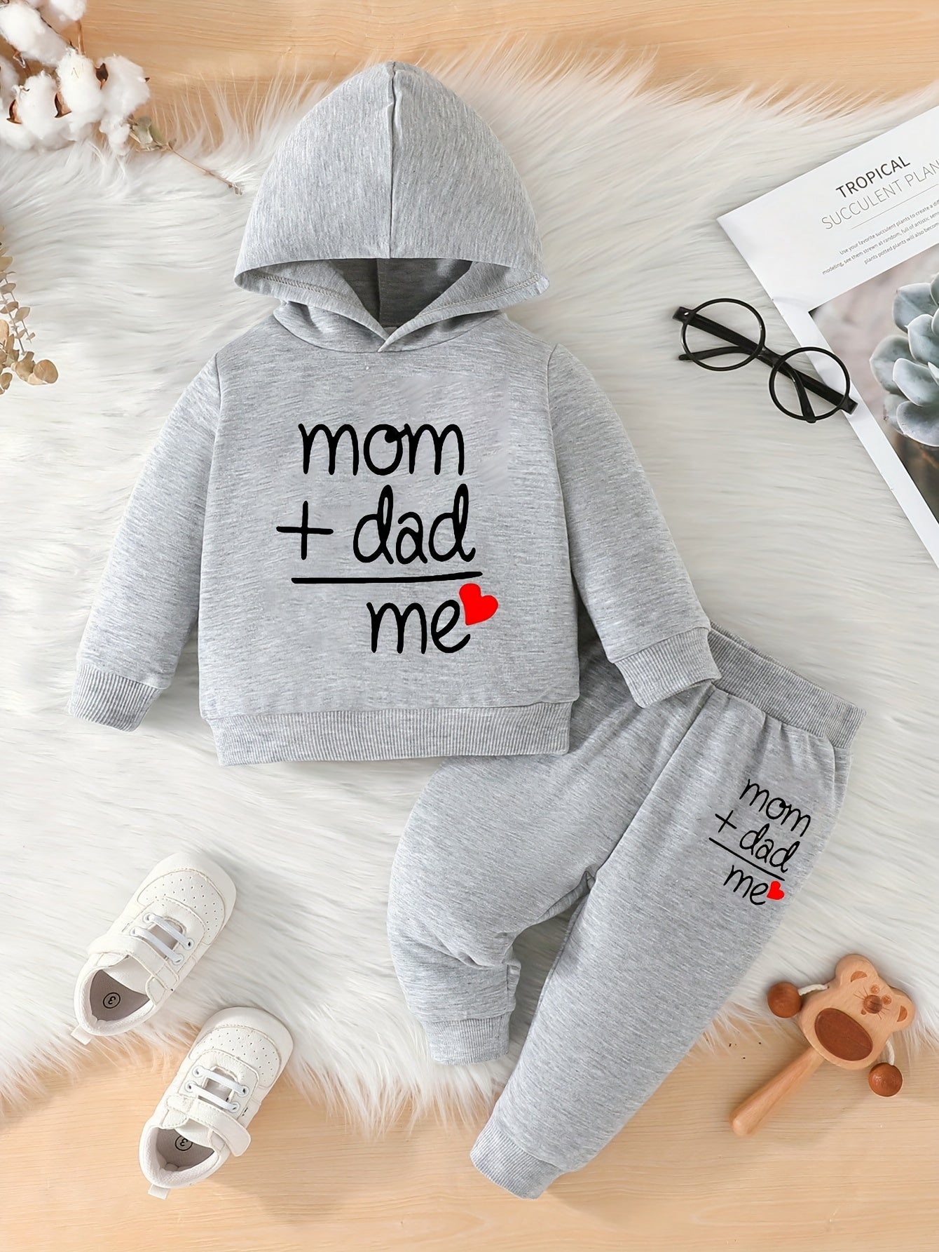 Girls Kids Casual Spring Autumn Outfit Hooded Sweatshirt and Pants Letter Pattern for Outdoor Activities