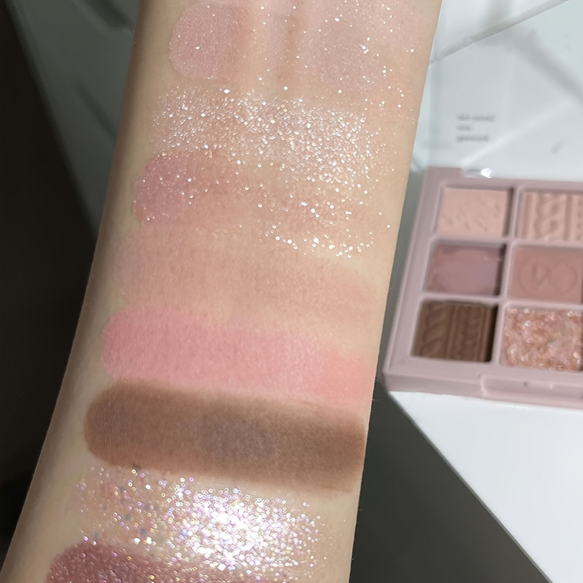 Paleta de sombras de ojos para mujer 9 colores mate glitter a prueba de agua de larga duración