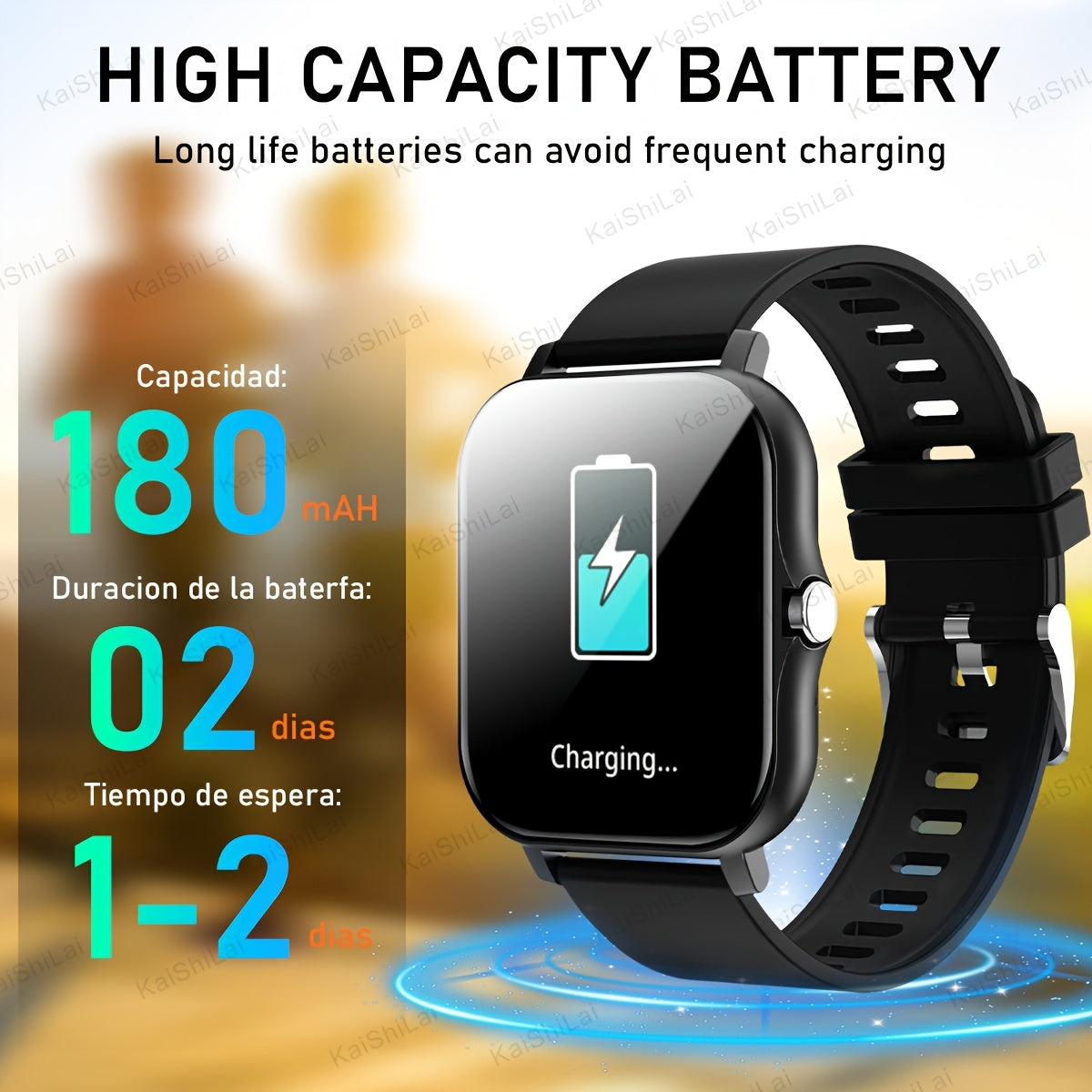 Мужчины и женщины 1,83-дюймовый HD полноэкранный сенсорный умные часы с вызовами и отслеживанием фитнеса