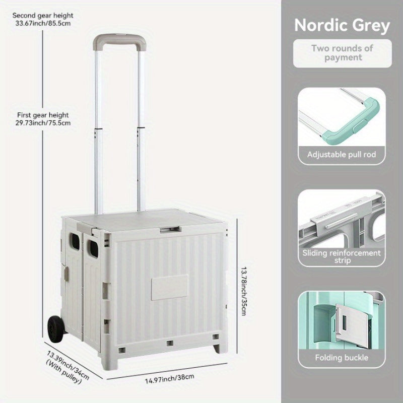 Plastic Small Storage Cart Foldable Portable Organizer for Home Car Kitchen Bedroom