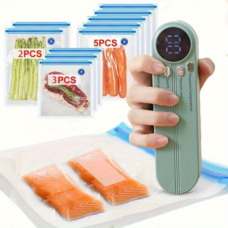 Wireless Portable Vacuum Sealer with Quick Heat Seal and 2400mAh Battery