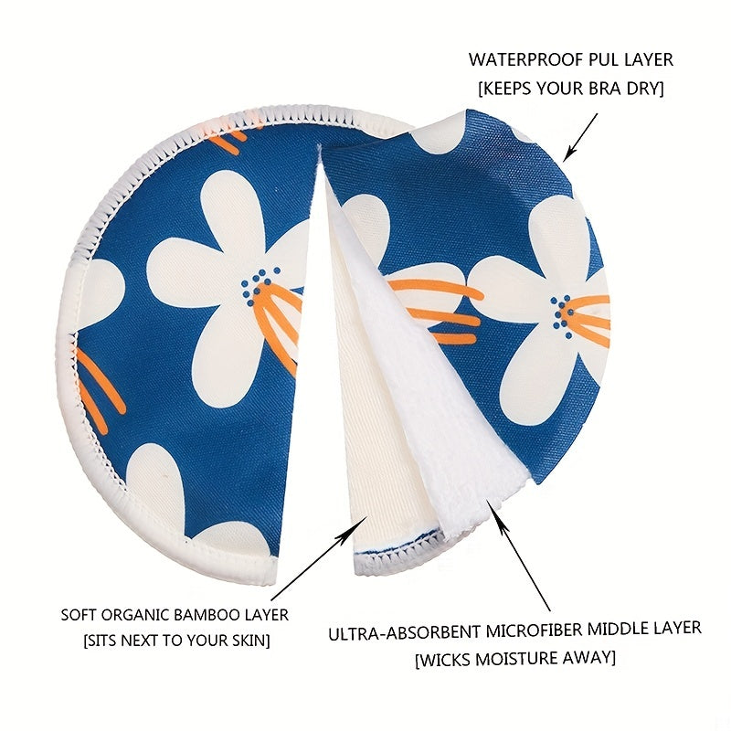 Reusable Bamboo Breastfeeding Nursing Pads Set of 10 Washable with Wet Bag