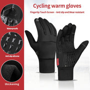 Men's Waterproof Windproof Winter Cycling Gloves Touch Screen Compatible Thickened Tips