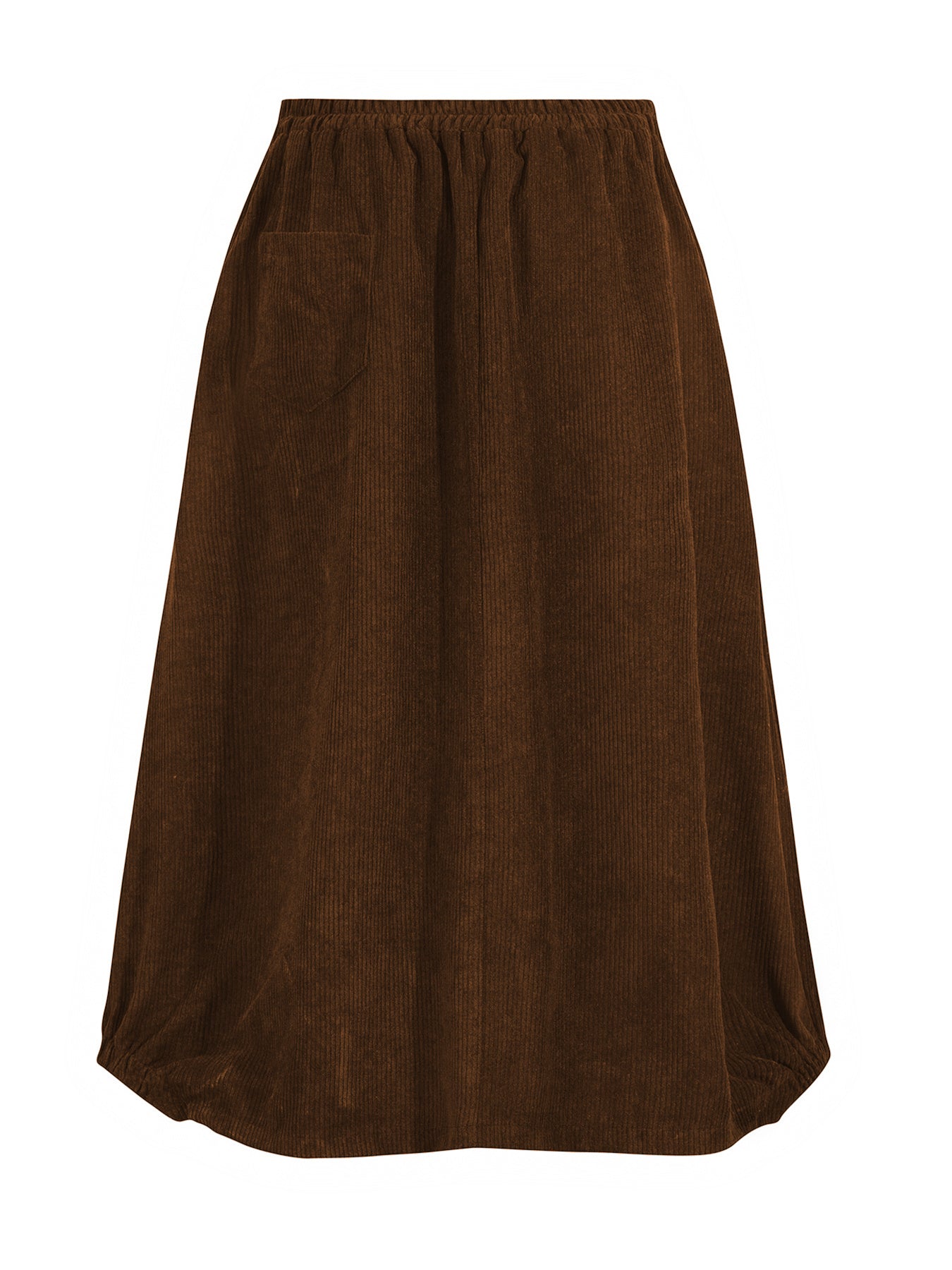 Plus Size Women’s Brown Maxi Skirt With Pockets Elastic Waist Casual