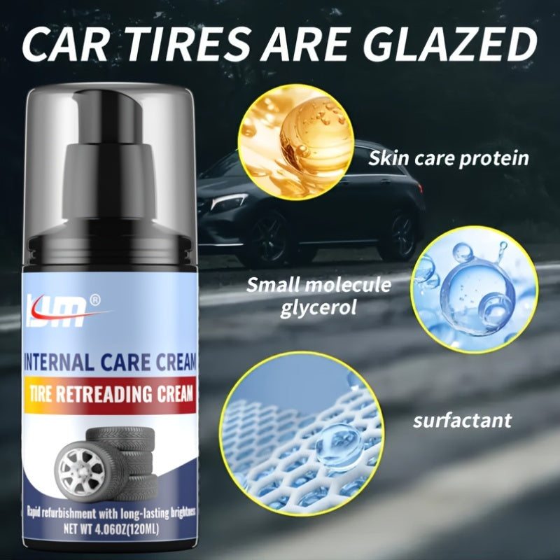 Cera brillante para neumáticos 120ml Protección contra el ennegrecimiento Mejorador de brillo para neumáticos de coche y SUV