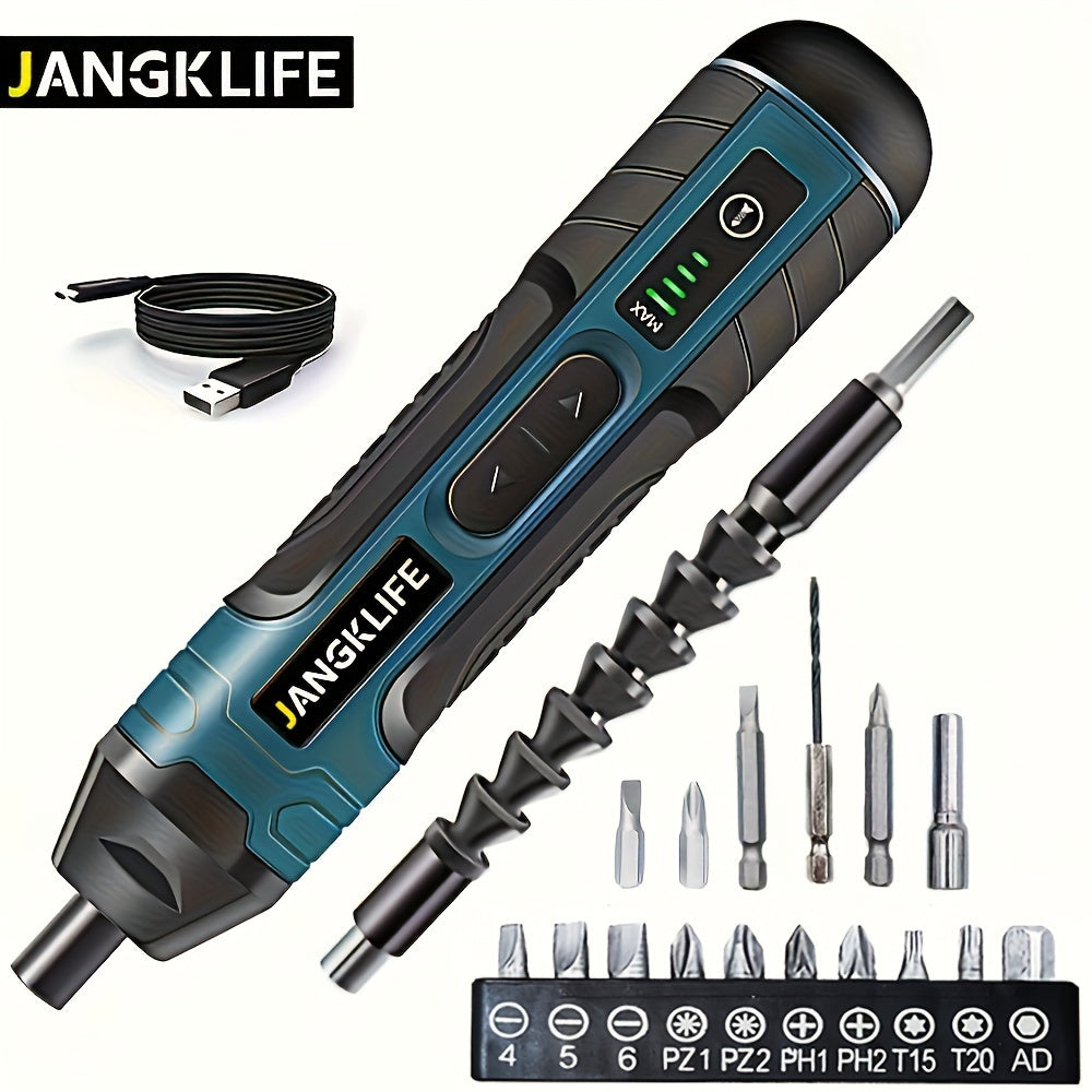 Kit de destornillador eléctrico inalámbrico de 21 piezas con batería de litio y ajustes de torque