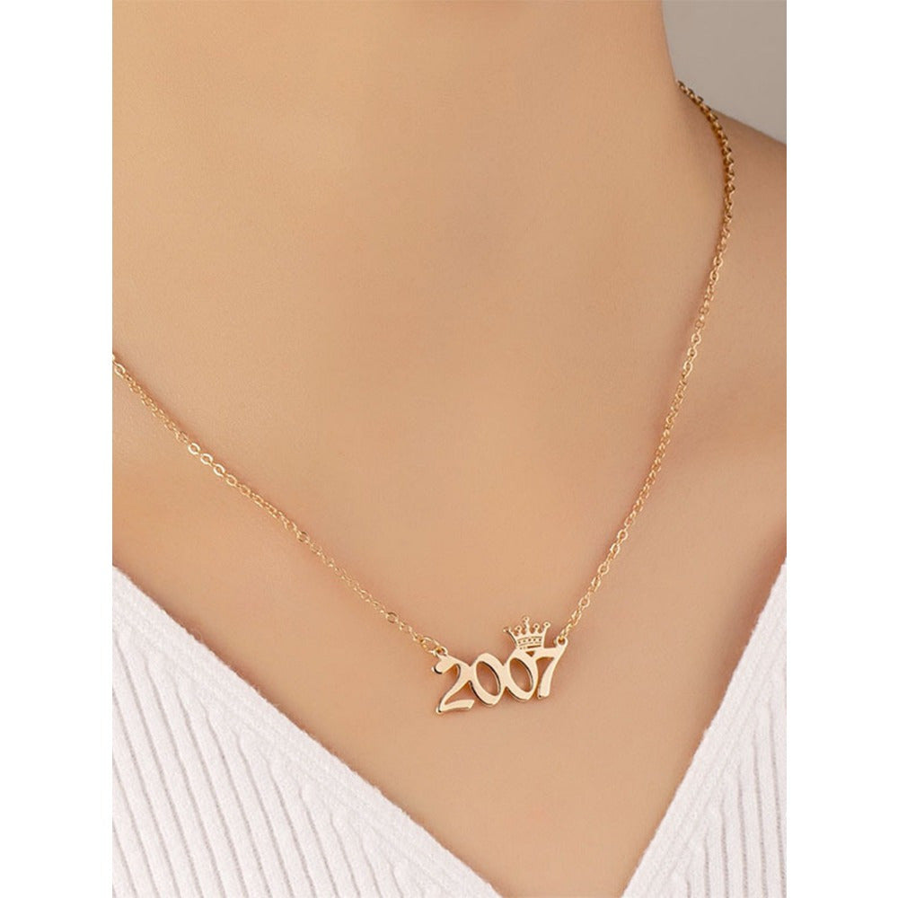 Women's Stainless Steel Crown Pendant Necklace Black White Minimalist Gift