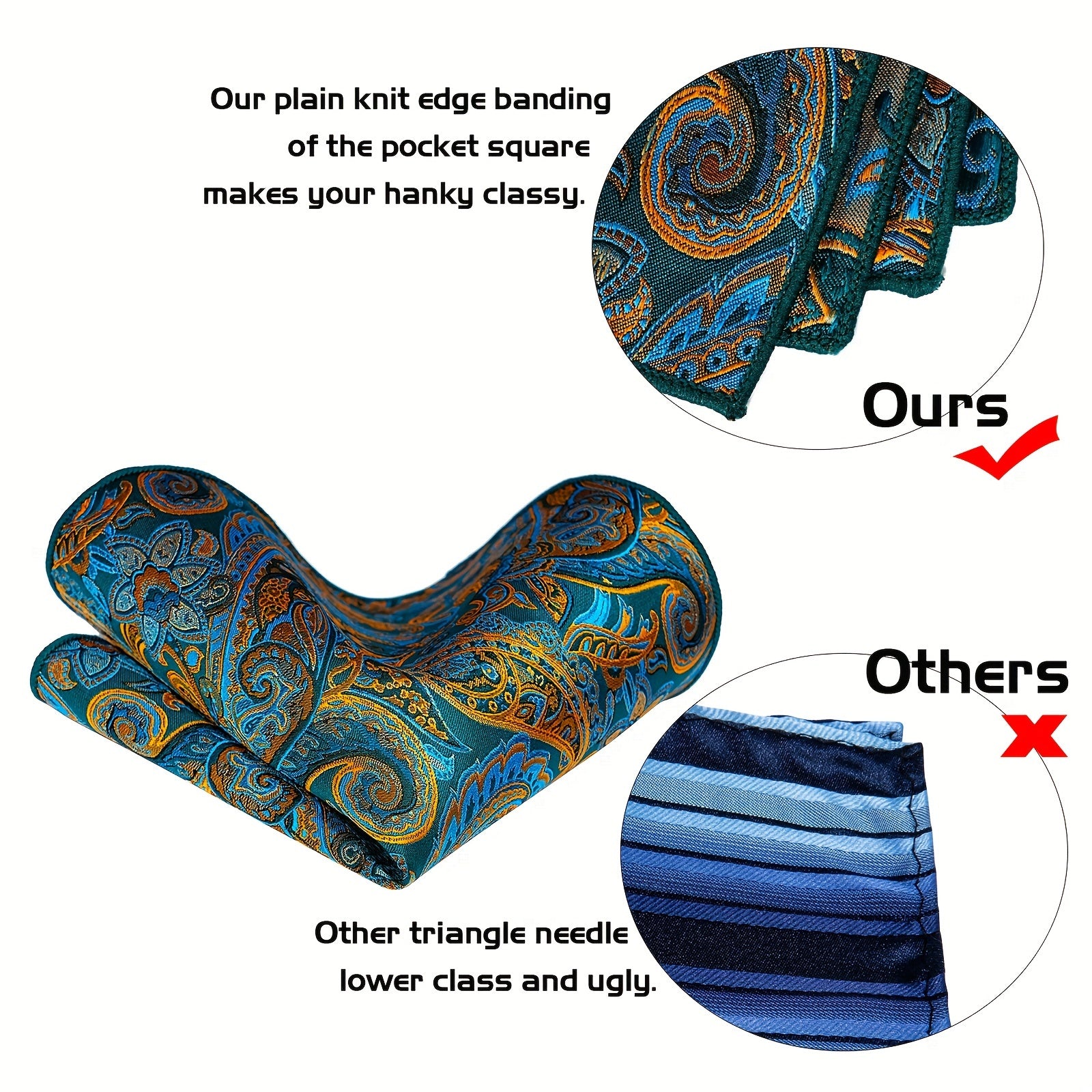 Men's Formal Tie Set with Pocket Square Cufflinks Tie Clip Lapel Pin and Ring for Weddings and Occasions