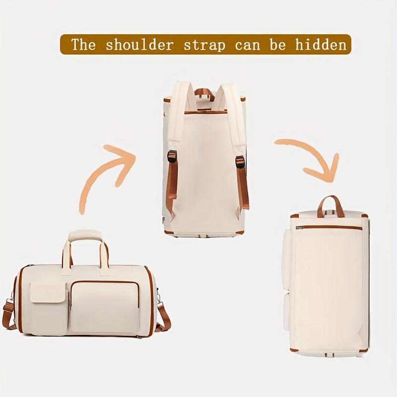 Large Nylon Travel Suit Bag with Wet-Dry Separation Trolley Sleeve and Dual Shoulder Straps
