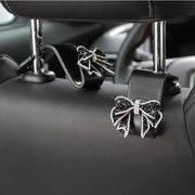 Cute Rhinestone Bow Car Hook Organizer for Grocery Bags and Accessories