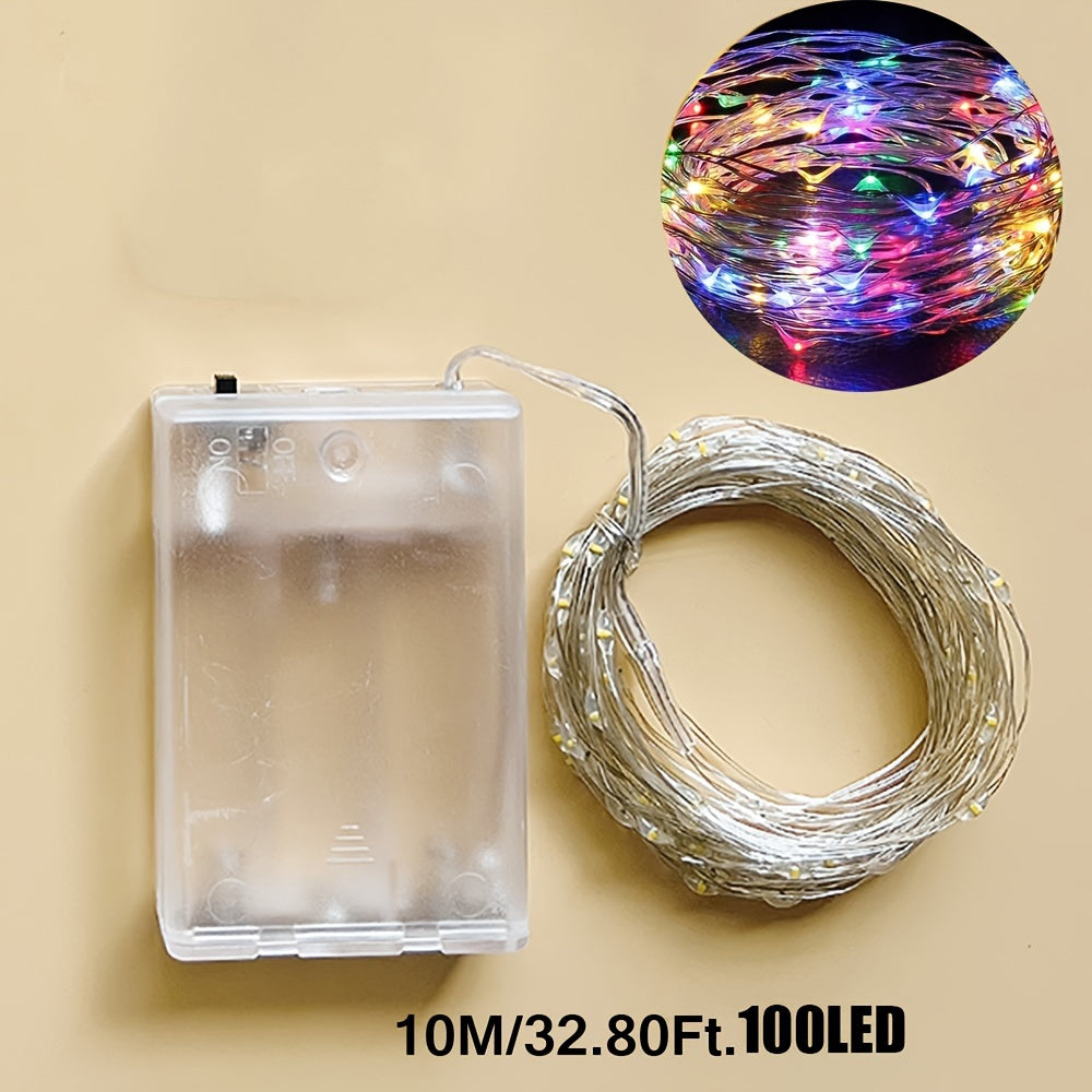Luces de hadas LED alimentadas por batería, blanco cálido, cable de cobre, luces de cuerda con cielo estrellado para decoración interior