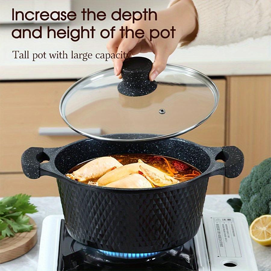 Enamel Non-Stick Cookware Set with Maifan Stone Aluminum Pots and Pans for Stewing Frying