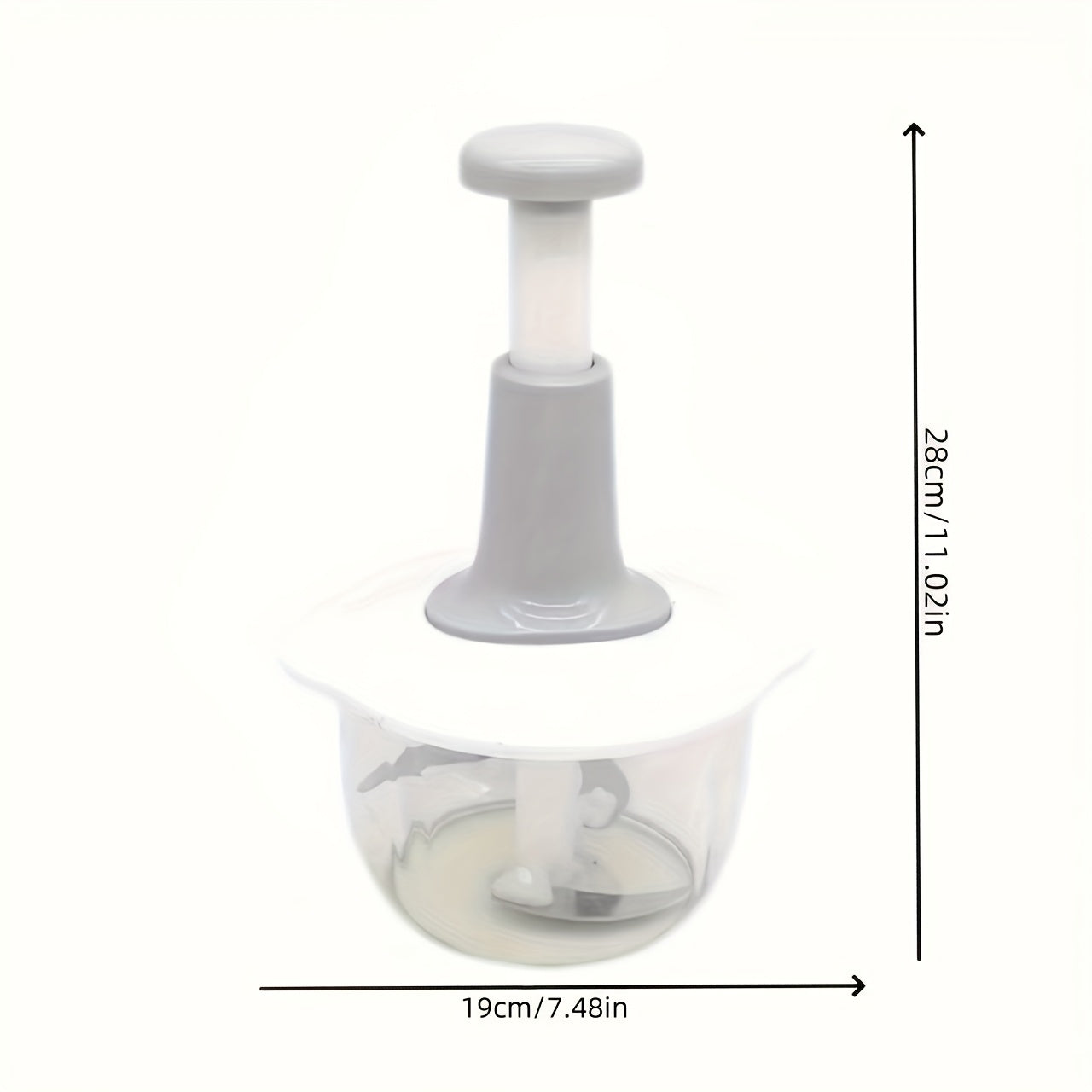 50.72oz Manual Food Processor Stainless Steel Vegetable Garlic Meat Crusher for Home Camping