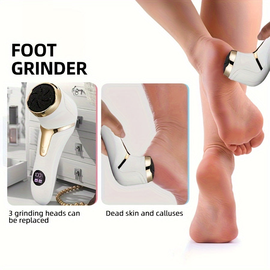 Rechargeable Electric Foot File for Callus Removal Portable Pedicure Tool USB Charging