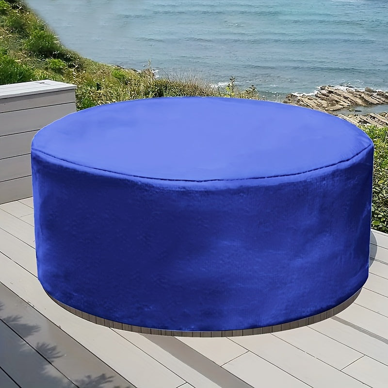 Black Outdoor Pool Cover for Circular Bathtubs Deck Railings and Patio Furniture Durable Polyester