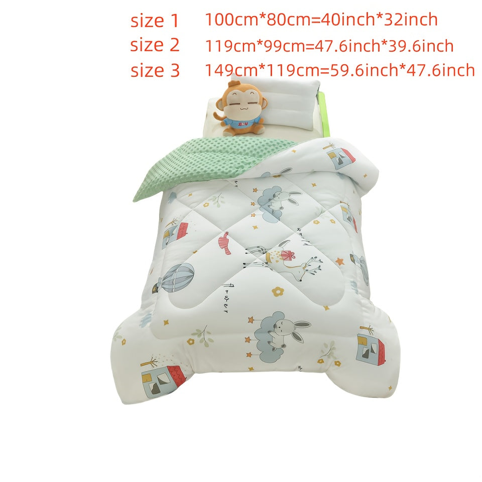 Kids Beanie for Girls and Boys Soft Knit Animal and Plant Pattern Blue and White