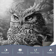 Owl idish-tovoq magnit qopqog'i metall paneli suv o'tkazmaydigan gull dizayni