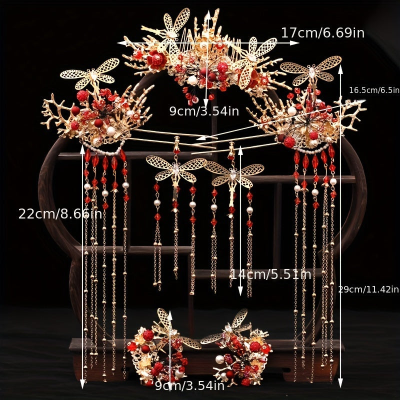 Retro Hair Stick Hair Comb and Earrings Set for Women Hair Accessories