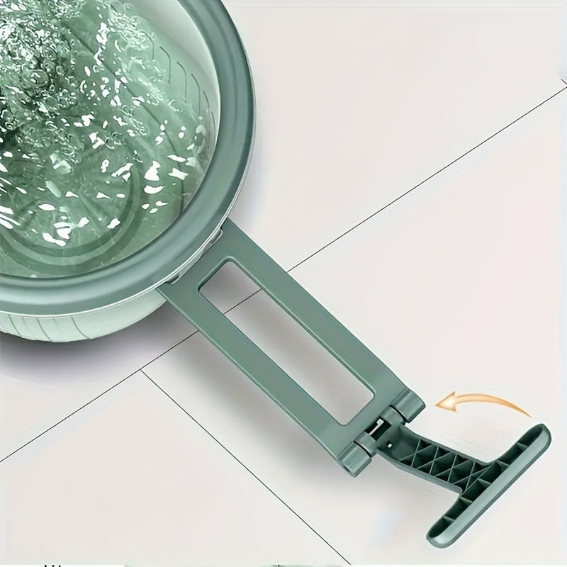 Double Drive Rotary Spin Mop Set with Pressing Handle and Wheels for Wood Floors