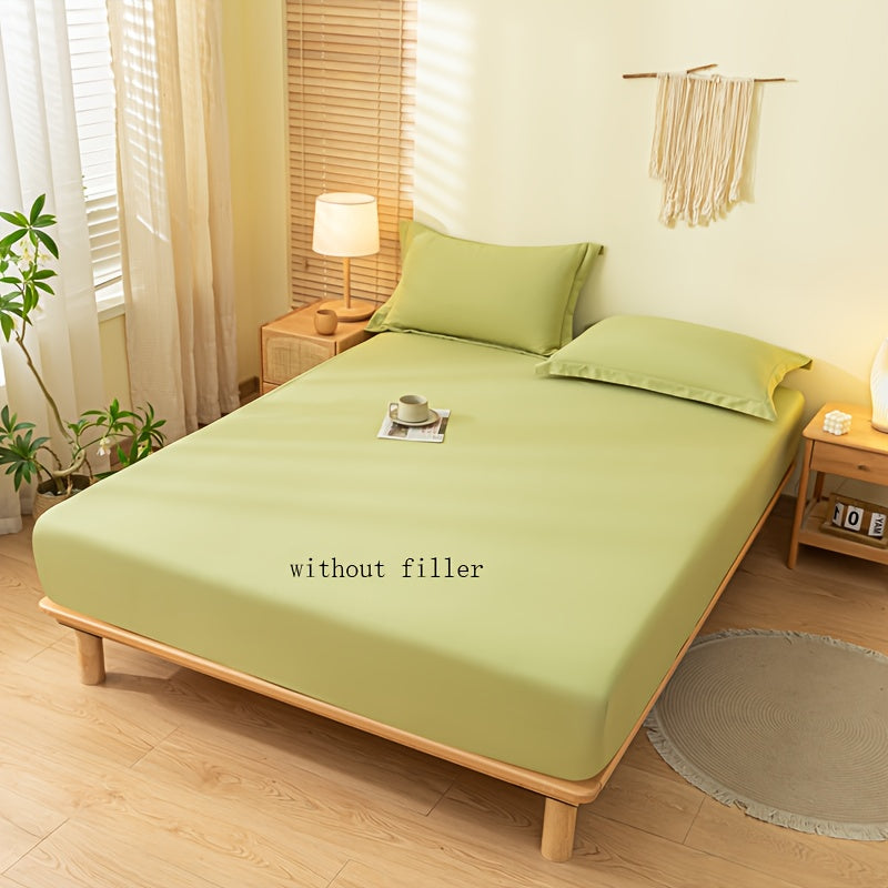 Set of 3 Breathable Cotton Bedding Set with Fitted Sheet and Pillowcases in Blue and Pink