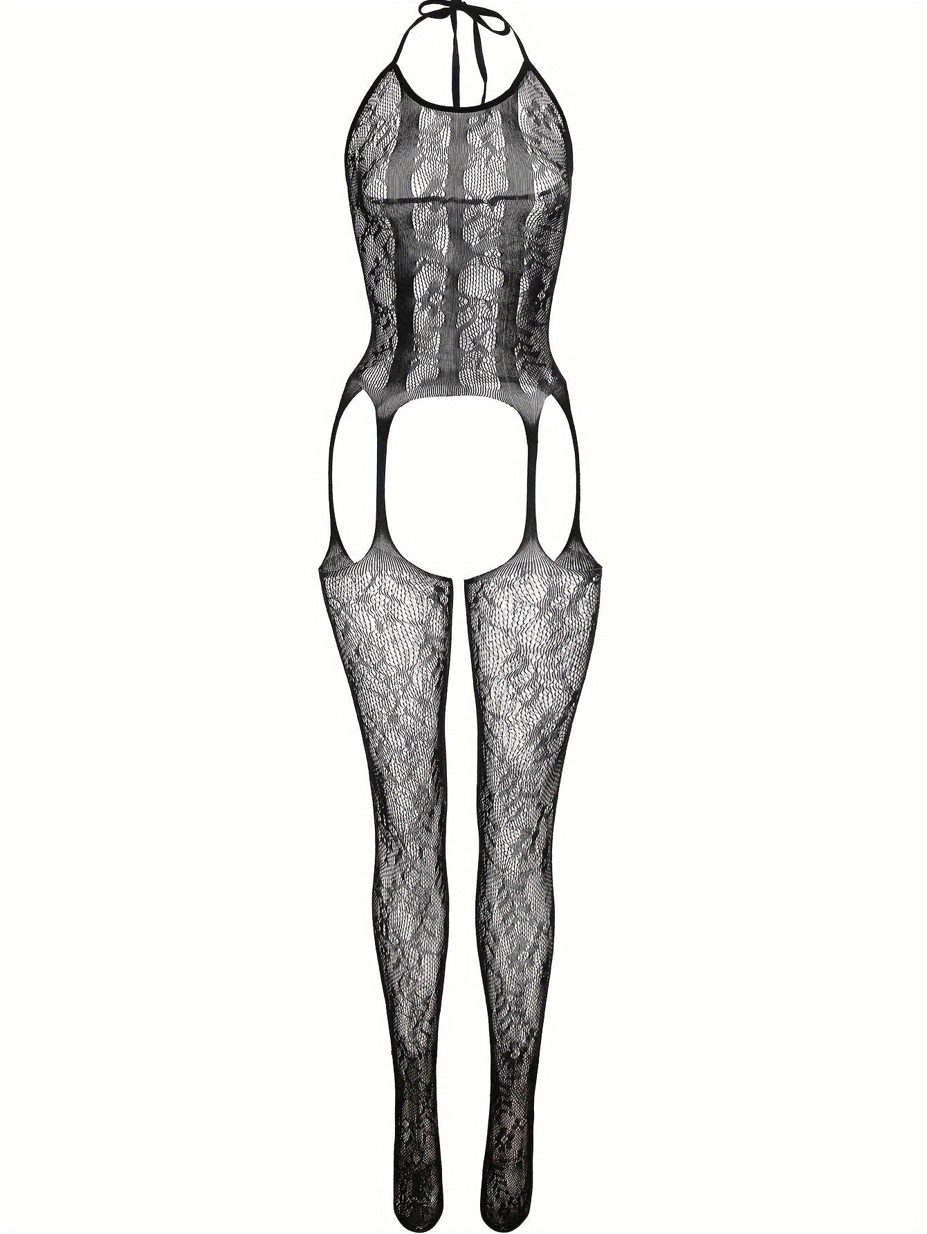 Women’s Lace Bodystocking for Music Festivals and Beachwear Open Crotch See-Through Cover-Up