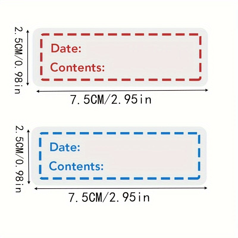 125 Pieces Kitchen Labels for Food Storage Containers and Jars in Blue and Red
