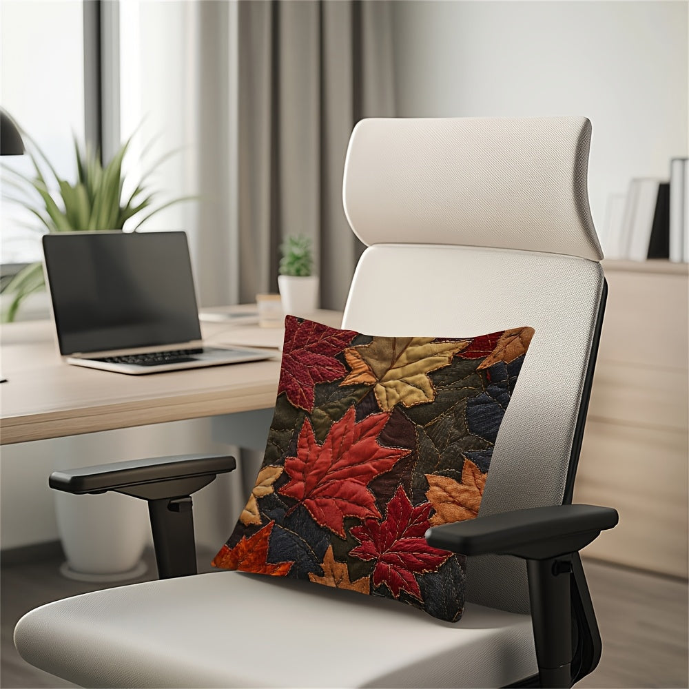 Autumn Leaves Pillow Cover Double-Sided Polyester 45.72cm Decorative Cushion Case for Home Holiday
