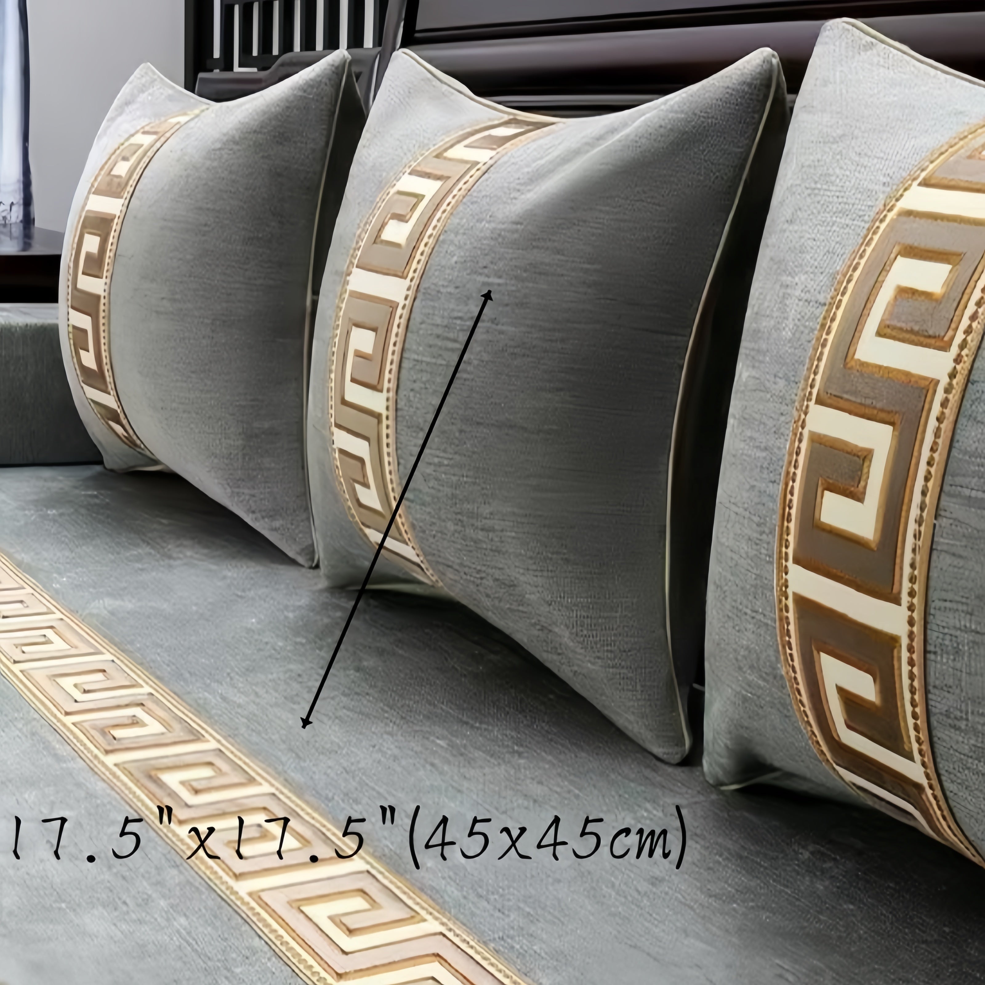 Chenille Sofa Cover with Geometric Jacquard Design Pet Friendly Machine Washable Non Slip Fits Armchairs to 4 Seater Sectional