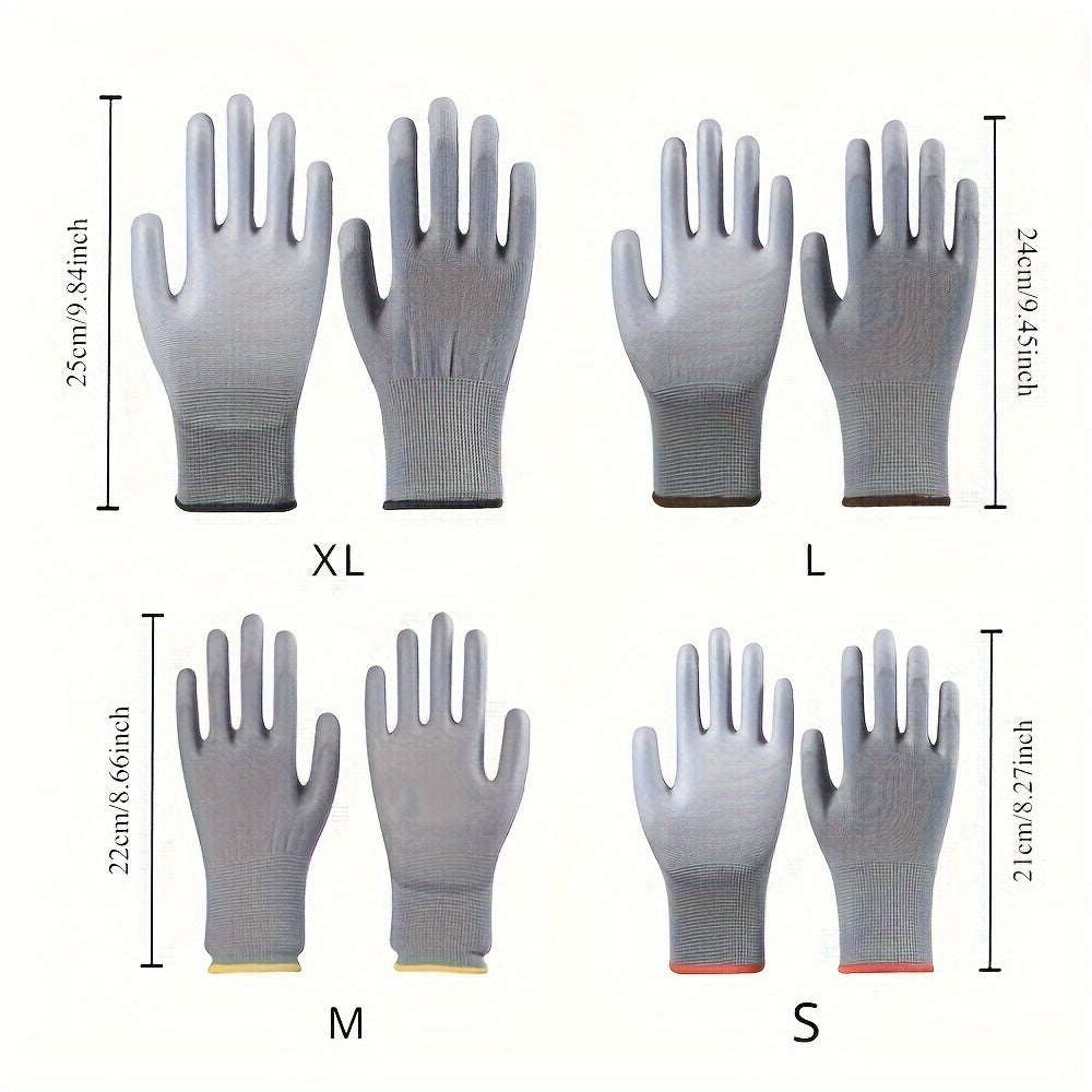 Unisex PU Coated Knitted Gloves Anti-Slip Anti-Static Gardening Work