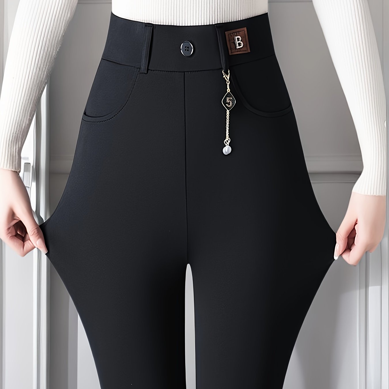 Women High-Waisted Stretchy Leggings for Autumn Winter Yoga Casual