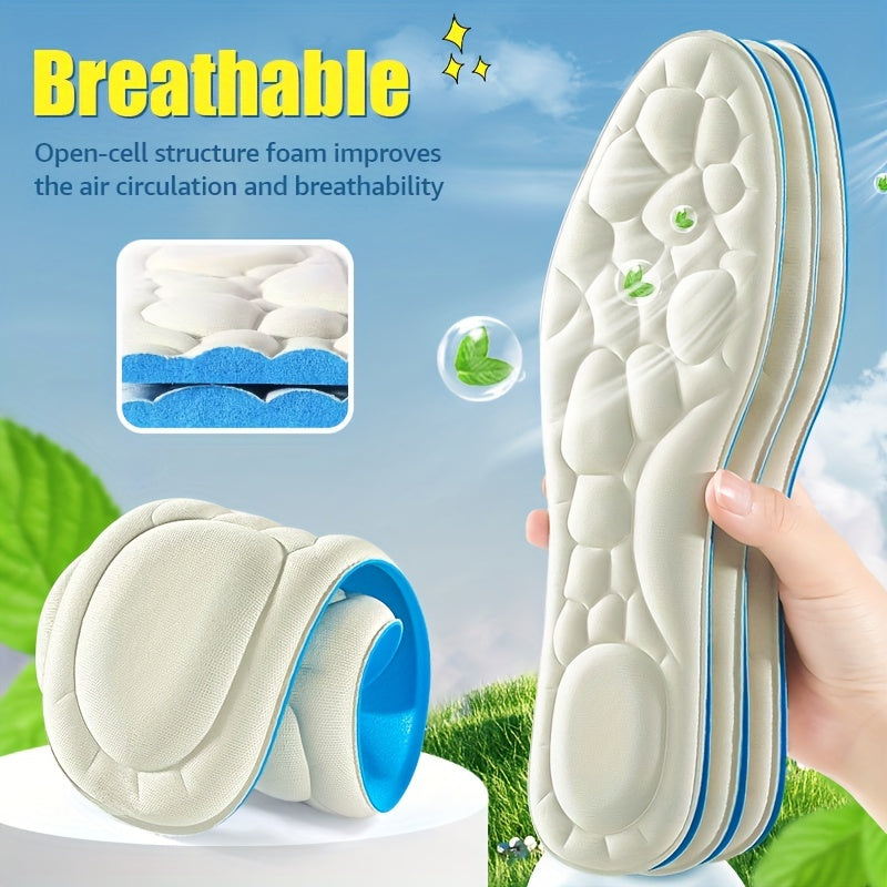 Unisex Memory Foam Cushioned Shoe Insoles for Sports Sneakers and High Heels
