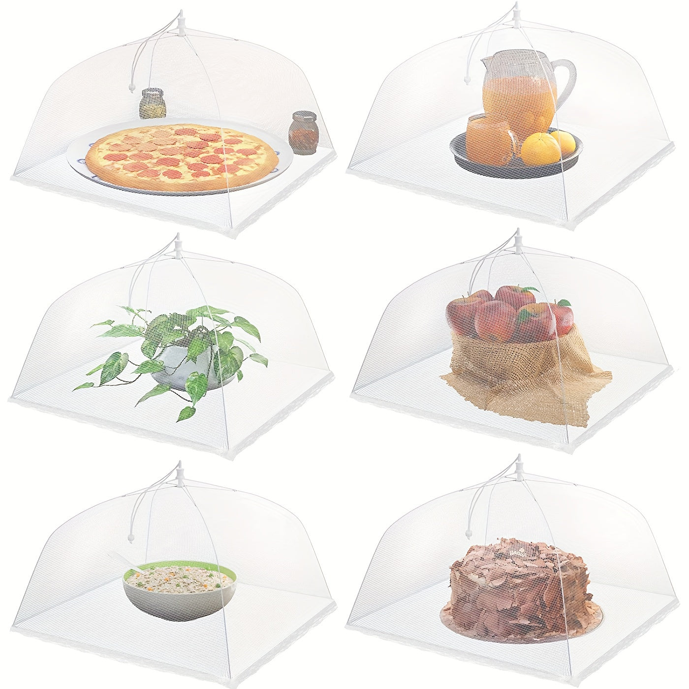 Large Mesh Food Covers Tent Umbrellas for Outdoor Picnics BBQs Sets of 1 2 4 6
