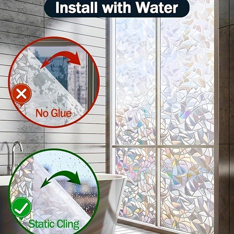 Privacy Window Film UV Blocking 3D Crescent Design Self-Adhesive Heat Control